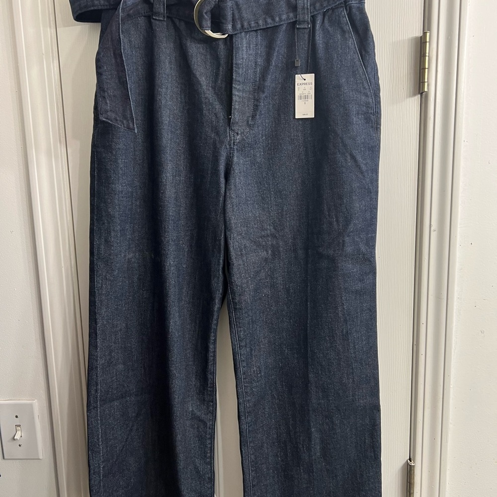 Express dark blue high waisted denim. New with tags.